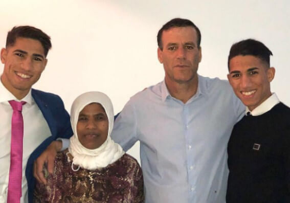 Saida Mouh with her husband Hassan Hakimi and sons Nabil and Achraf Hakimi.